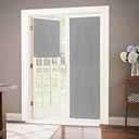 LazBlinds 100% Blackout Door Curtain, No Tools No Drill Cordless Blinds for Windows, Thermal Insulated UV Protection Privacy Window Curtains for French Door Front Door(26''W x 68''H, Grey, 1 Panel)