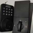 Ulecoce Fingerprint Keypad Deadbolt with Handle Set, Keyless Entry Door Lock, Door Locks for Front Door Lock Set, App Control, Auto Locking, Easy to Install, Matte Black