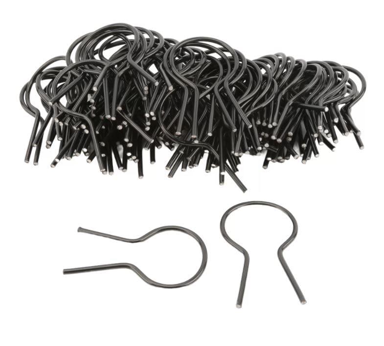 EZ Twist 1 5/8" OD x 8 Gauge Preformed Steel Tie Wire - Fence Ties - 100 Pack (Black Vinyl Coated)
