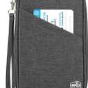 Passport Holder Family, Women RFID Blocking Passport Wallet, Travel Essentials Premium Wallets, Waterproof Passport Holders Bag for Men Traveling, Travel Document Organizer Credit Cards Case (Family - Luxury Black)