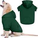 Dog Sweaters for Small Dogs Pet Sweater Solid Soft Brushed Fleece Dog Hoodie Clothes Pet Hoodie Sweatshirt with Pocket(Green-XS)