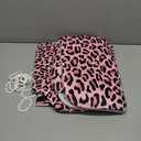 4PCS Pink Leopard Print Shower Curtain Set with Rugs, Toilet Lid Cover and Bath Mat, Shower Curtain with 12 Hooks, Durable Shower Curtain for Bathroom Set
