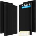 4 PCS Acoustic Panels,48''X24''X2'' Soundproof Foam Wall Panels, High Density Fireproof Noise Cancelling Foam Studio Foam Panel, Noise (Black, 4 Pack)