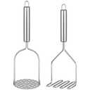 Maclia 2 PCS Mashed Potato Masher - Stainless Steel Potato Smasher, Masher Kitchen Tools & Utensils for Avocado, Bean, Salad, Vegetables, Fruit, Food, Meat Smasher Tool for Ground Beef