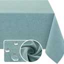 H.VERSAILTEX Linen Textured Tablecloth 60 x 60 Waterproof Decorative Table Cloth Spill-Proof Linen Look Cover for Party Table Extra Soft and Thick Fabric Wrinkle Free, Heather Aqua