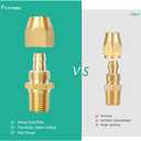 5 x 2pcs Premium Solid Brass Pneumatics Reusable PU Hose-End Repair Fitting, 3/8" Barb For 3/8-Inch ID Polyurethane Air Hose With 1/4" NPT