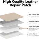 OcePor Self Adhesive Leather Repair Patch, 17 x 160 inch Leather Repair Tape, Leather Patches for Furniture, Vinyl Leather Repair Kit for Couches, Boat Seats, Furniture, Cars(Ivory Gray)