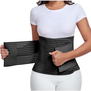 Postpartum & Post Surgery Abdominal Binder. Postpartum Belly Band Support Recovery after C-Section, Natural Birth, Hysterectomy, Hernia Belt (Black,M)