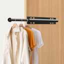 Luvenia Valet Rod For Closet Pull Out Closet Valet Rod Slide Out Adjustable 12in Heavy Duty Stainless Steel Closet Rods For Hanging Clothes Laundry Room, Bedroom, Bathroom(Black)