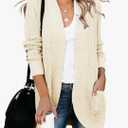 Womens Loose Open Front Cardigan Long Sleeve Casual Lightweight Soft Knit Sweaters Coat with Pockets, Small