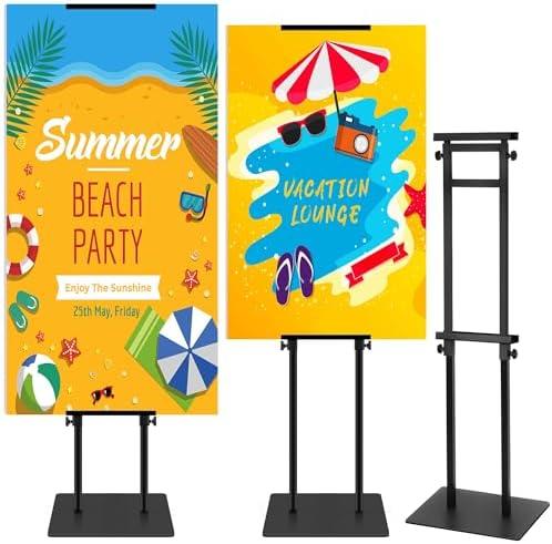 OUTNEE Poster Stand Heavy Duty - Adjustable Pedestal Sign Stand Double-Sided Poster Stands for Display Foam Banner, Poster Board Stand Floor Standing Sign Holder Height Up to 80 Inch, Black 1Pack