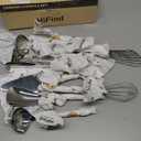 304 Stainless Steel Cooking Utensils Set, 8PCS Kitchen Utensils Set, Luxury Kitchen Utensils, Deep Ladle, Skimmer, Slotted Spatula, Fish Spatula, Serving Spoon, Whisk, Bread Knife, Cake Server