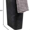 Mind Reader Slim Laundry Hamper with Lid, 40L Clothes Basket, Narrow Tapered Design with Ventilated Cutout Pattern, Plastic, Black