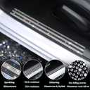Luster Crystal Car Door Sill Plate Protectors, Bling Diamond Door Entry Guards Sill Scuff Cover Panel Step Protector Sticker with Sparkling Rhinestones Universal White & Black 2 Pcs
