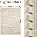 Rugland 8x10 Area Rugs - Stain Resistant Washable Rug, Anti Slip Rugs for Living Room, Vintage Tribal Area Rugs(8'x10', Distressed Beige)