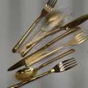 Gold Silverware Set, 20-Piece Elegant Stainless Steel Flatware Set, Cutlery Set Mirror Polished, Dishwasher Safe, Service for 4