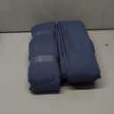 Navy Blue Pleated Linen Curtains 96 Inches Long for Living Room 2 Panel Set Semi Sheer Light Filtering Pinch Pleat with Rings Hooks Drapes Boho Farmhouse Dark Blue Indigo Curtain Bedroom Window, 40"W x 96"L