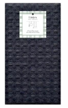 Lintex Chloe Waffle 4 Pack Napkins - Navy