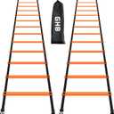 GHB Pro Agility Ladder Agility Training Ladder Speed 12 Rung 20ft with Carrying Bag (Orange-2 Pack)