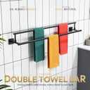 KOKOSIRI Towel Bars 36-Inch Bathroom Towel Holder Oil Rubbed Bronze Double Bath Towel Racks Wall Mounted Stainless Steel B5009ORB-L36