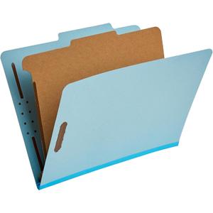 Amazon Basics Classification Folder for Documents and Organization, 1 Divider, 2" Embedded Fasteners, Letter Size, Light Blue, 10 Count