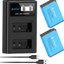 Artman LP-E17 Battery 2-Pack and Upgraded LCD Dual USB-C Charger for Canon EOS R8 R10 RP R50 R100, Rebel T8i T7i T6i T6s, SL2, SL3, M3 M5 M6, M6 II, 77D 200D 250D 750D 760D 800D 8000D KISS X8i Cameras