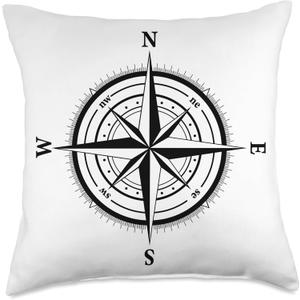 Nautical Compass Throw Pillow (18x18)