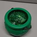 Bylion 5" St Patricks Day Green Plastic Cauldron with 100 Lucky Coins & Bead Necklace, Pot of Gold Pot for Leprechaun Decorations, Green & Gold Coins