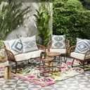 2 x OTOSTAR Outdoor Waterproof Throw Pillow Covers 18x18 Inch Set of 4 Boho Farmhouse Outdoor Cushion Covers for Patio Funiture GardenGeometry80-Grey