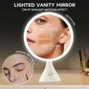Lighted Makeup Mirror with Magnification Electric Plug in, 7X Magnifying Lighted Vanity Makeup Mirror with Led Lights (White)