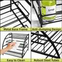 Cididu Coffee Syrup Organizer Rack, 9-12 Bottles Syrup Stand Holder for Countertop, 3 Tier Metal Small Wine Rack, Bottle Storage Shelves for Coffee Bar Station, Kitchen, Spice, Soda, Dressing