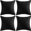 MIULEE Pack of 4 Decorative Outdoor Waterproof Summer Pillow Cover Square Garden Cushion Case PU Coating Throw Pillow Cover Shell for Tent Park Couch 18x18 Inch Black
