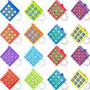 Hicarer Tic Tac Toe Keychain for Kids Ages 8-12 Party Favors Plastic Keyholders Game for Goodie Bags Mini Backpack Valentines Birthday Party (Multi Color, 16 Pcs)