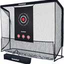 Haokelball Golf Hitting Net for Backyard, 10x7.5ft Driving Real Balls Practice Nets for Indoor Outdoor Use, Heavy Duty Netting with Impact Target Cloth and Carry Bag