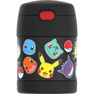 THERMOS FUNTAINER 10 Ounce Stainless Steel Vacuum Insulated Kids Food Jar with Spoon, POKEMON