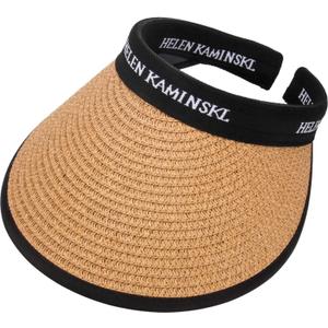 Women Straw Sun Visor Hat, Summer Wide Brim UV Protection Beach Cap Adjustable Sun Hat for Outdoor (Medium, Khaki)