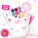 ULOVEME Talc Free Safe Makeup for Girls 4-6 with Small Coin Purse(5.5x5.25in) -My First Makeup Set - Hypoallergenic, Washable, Real, Non Toxic- Princess Dress Up Toys (White Umicorn v2)