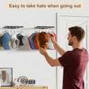 Hat Rack for Wall, 2 Pack Adjustable Metal Hat Hanger Hold 22 Hats, Drilled Type Hat Organizer for Baseball Caps, Holder, Storage for Closet, Near the Door, Bedroom