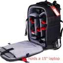 T&YFOTOP Trolley case Camera Bag Camera Backpack Waterproof Camera Bag Anti Theft Nylon Camera Case Fits for 15" Laptop Travel Day-Pack for Unisex Phot (X-Small, Black)