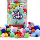 900 PCS Pom Poms, Multicolor Bulk Pom Poms Arts and Crafts, Soft and Fluffy Craft Pom Poms, Assorted Sizes Pompoms, for Arts and Craft Making Decorations (1-3 cm Assorted (900 Count))