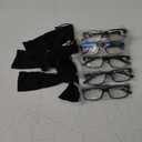 NORPERWIS Reading Glasses 5 Pairs Quality Readers Spring Hinge Glasses for Reading for Men and Women (5 Pack Black, 3.50)