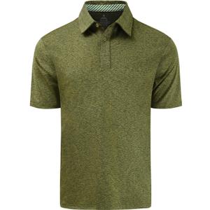 Men's Quick Dry Golf Polo Shirt Moisture Wicking Performance Short Sleeve Athletic Golf Shirts for Men, M