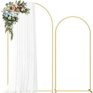 Metal Arch Backdrop Stand, 7.2FT+6FT Wedding Arch Frame, Balloon Arch Backdrop Stand Set of 2, Gold Wedding Arch Backdrop Stand for Wedding Birthday Party Baby Shower Graduation Ceremony Decor