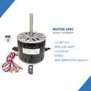 0131F00042SP Blower Fan Motor fit for Goodman Amana Janitrol Furnace, 1/2HP 115V 1130RPM/4Speeds 7.0A 375W Replaces B13400-24S 0131F00022SP Y7L623E203T LEUNGOO