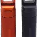 HRX Package Outdoor Waterproof EDC Survival Container Capsule, Airtight Aluminum Pill Bottle Match Seal Storage Case Camping Essentials Emergency Tool (2PCS) (Black and Orange)