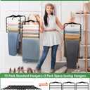 Closet Organizers and Storage,3 Pack Organization and Storage Pants-Hangers-Space-Saving,Velvet Hanger for Dorm Room for College Students Girls Boys Guys Hanging Jean Scarf (Large, Black)