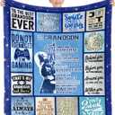 Grandson Gifts from Grandma Grandpa, Christmas Graduation Birthday Gifts for Grandson Throw Blanket 60"x50"