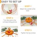 Halloween Light Up Pumpkin Lantern, 3 Pcs Metal Orange Pumpkin Candle Holders with Timer Flickering Yellow LED Candle Lights for Thanksgiving Halloween Harvest Fall Home Decor