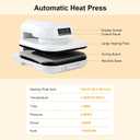 Auto Heat Press 2, Heat Press Machine for T Shirts with Adjustable Pressure & Higher Heating Height, Rapid Heating, Even Heat Distribution, 15x15 for HTV, Sublimation, Heat Transfer Projects