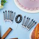 2 x 13pcs Racing Cars Themed Birthday Candles, Black and White Checkered Race Car Candles Birthday Cake Numeral Candle Cake Topper for Party Decoration Baby Shower Party Supplies (Number 0)